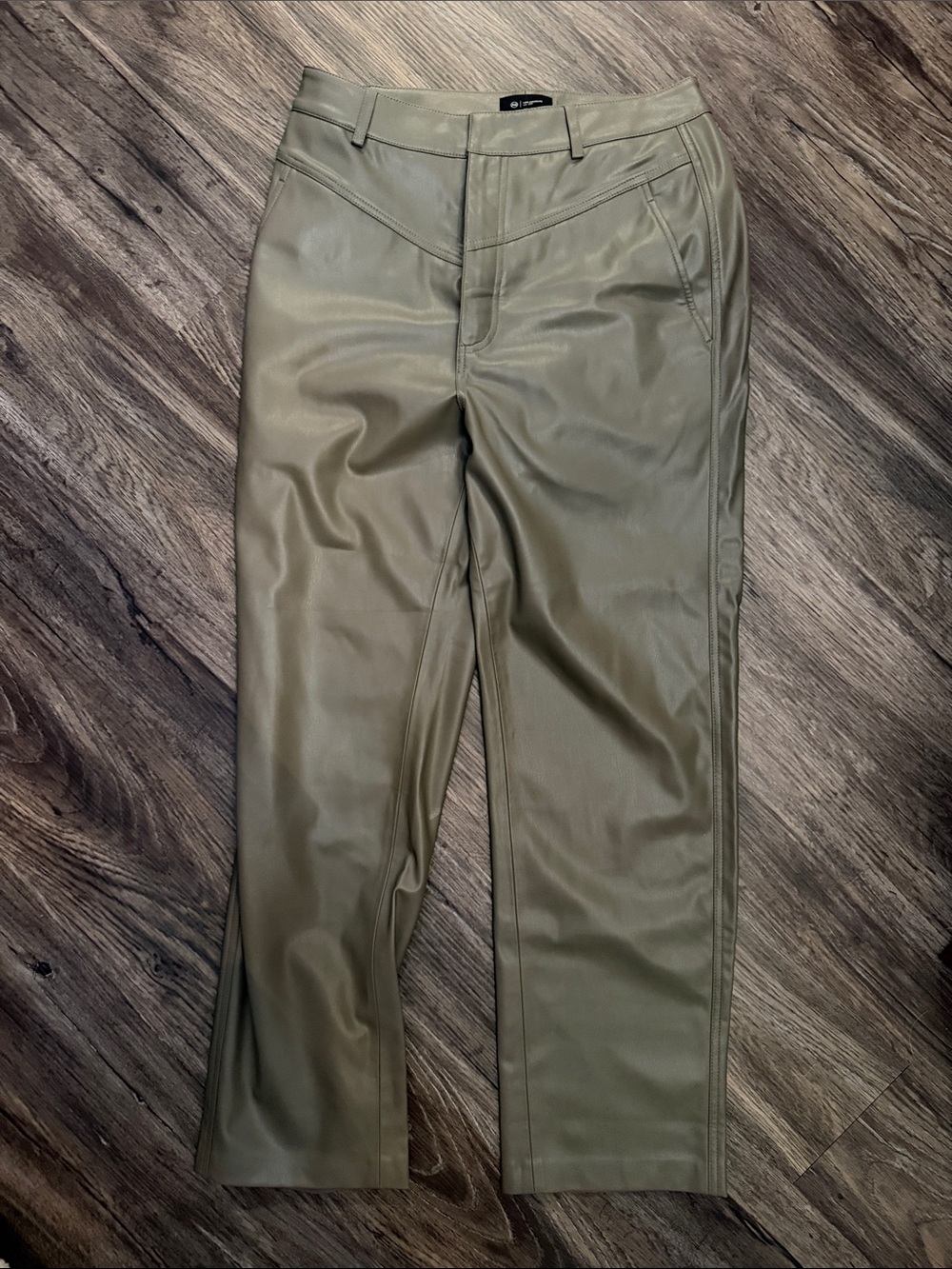 Los Angeles Apparel Olive Green Faux Leather Women's Pants